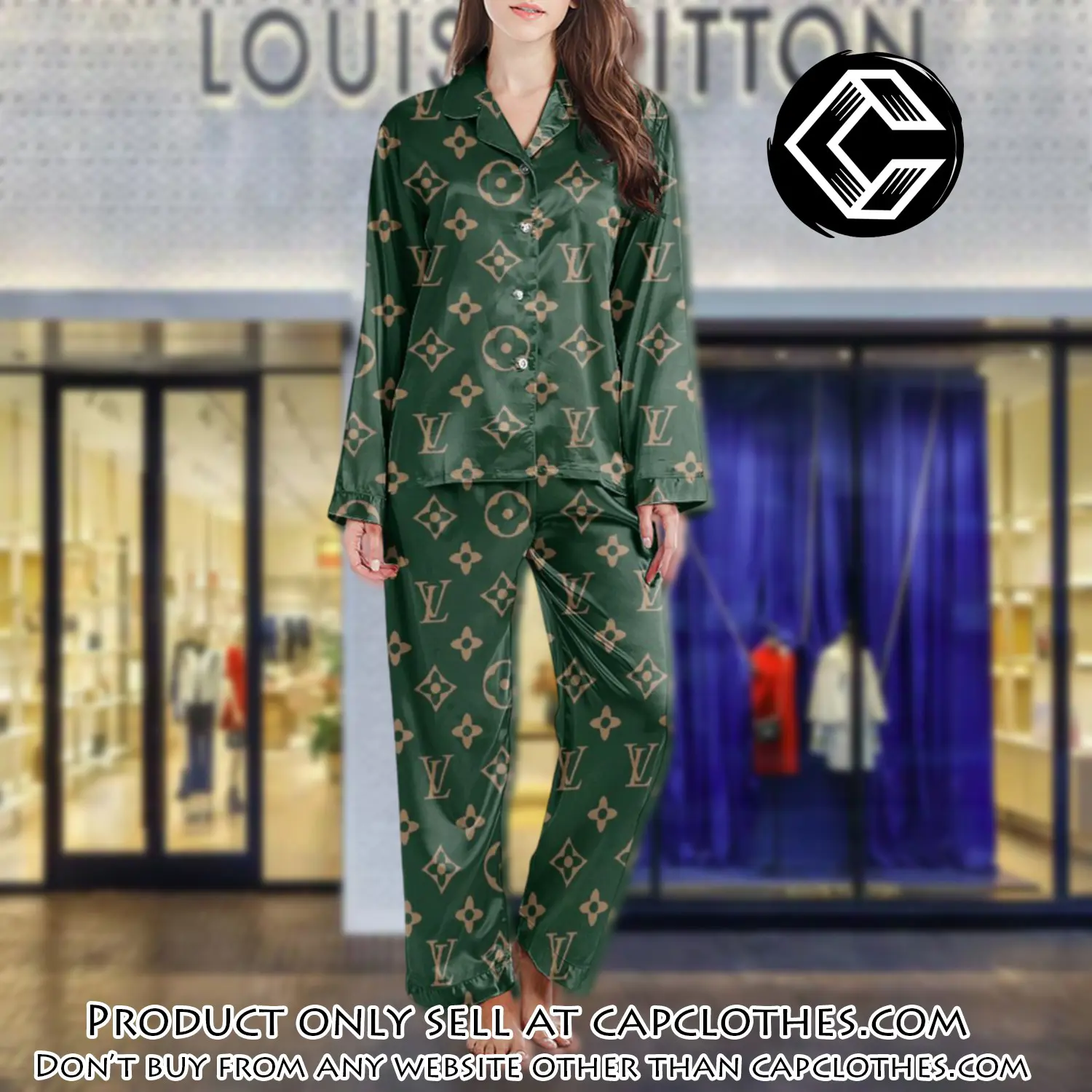 Lv monogram long satin pajama set pjs1028 cc1800126